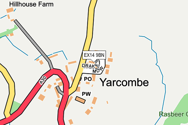 EX14 9BN map - OS OpenMap – Local (Ordnance Survey)