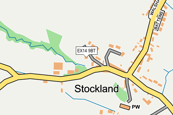 EX14 9BT map - OS OpenMap – Local (Ordnance Survey)