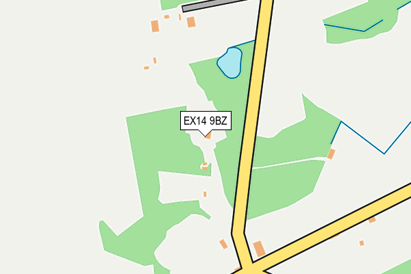 EX14 9BZ map - OS OpenMap – Local (Ordnance Survey)