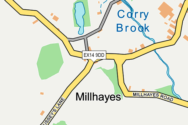 EX14 9DD map - OS OpenMap – Local (Ordnance Survey)