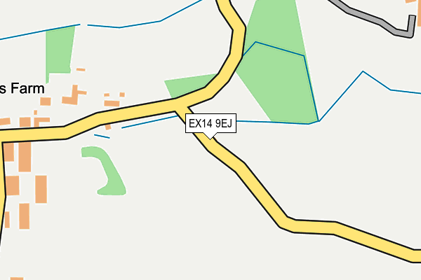 EX14 9EJ map - OS OpenMap – Local (Ordnance Survey)