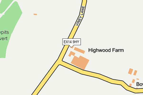 EX14 9HY map - OS OpenMap – Local (Ordnance Survey)