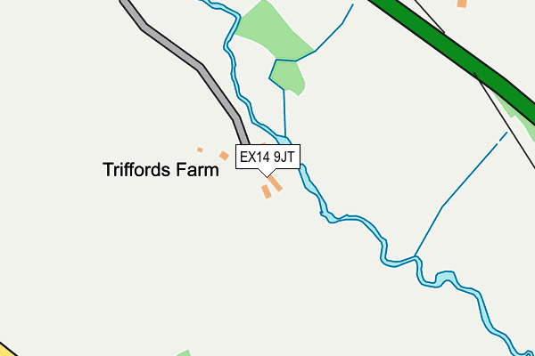 EX14 9JT map - OS OpenMap – Local (Ordnance Survey)