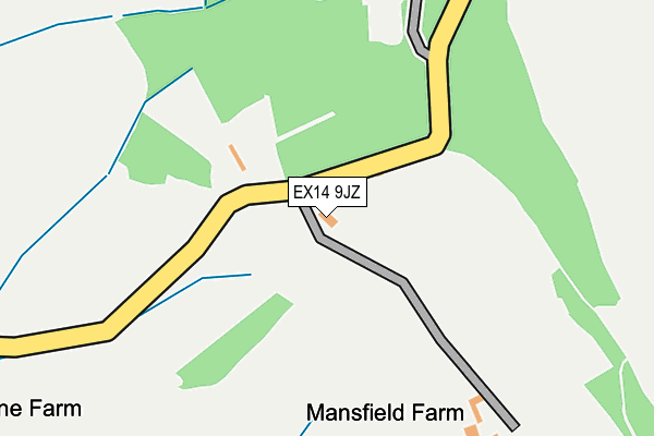 EX14 9JZ map - OS OpenMap – Local (Ordnance Survey)