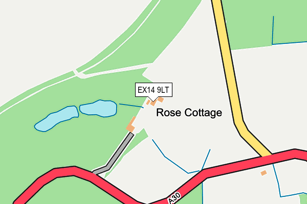 EX14 9LT map - OS OpenMap – Local (Ordnance Survey)