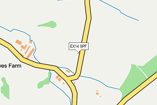 EX14 9PF map - OS OpenMap – Local (Ordnance Survey)