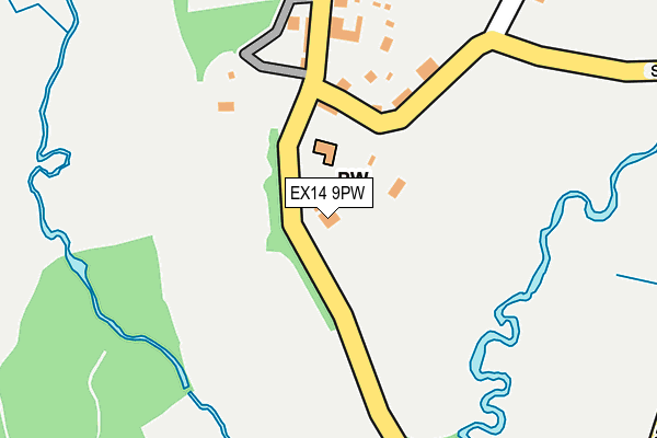 EX14 9PW map - OS OpenMap – Local (Ordnance Survey)