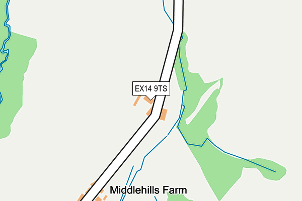 EX14 9TS map - OS OpenMap – Local (Ordnance Survey)