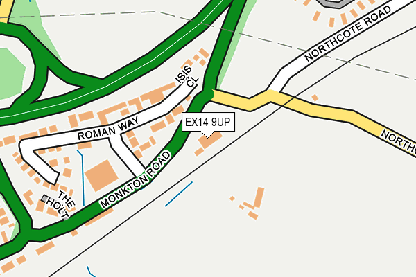 EX14 9UP map - OS OpenMap – Local (Ordnance Survey)