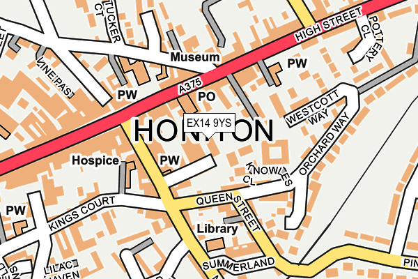 EX14 9YS map - OS OpenMap – Local (Ordnance Survey)