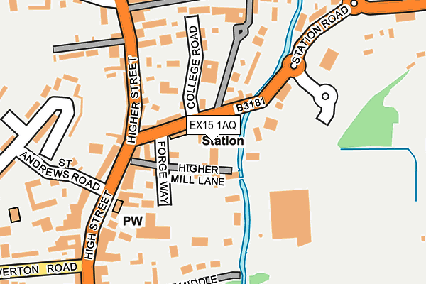 EX15 1AQ map - OS OpenMap – Local (Ordnance Survey)