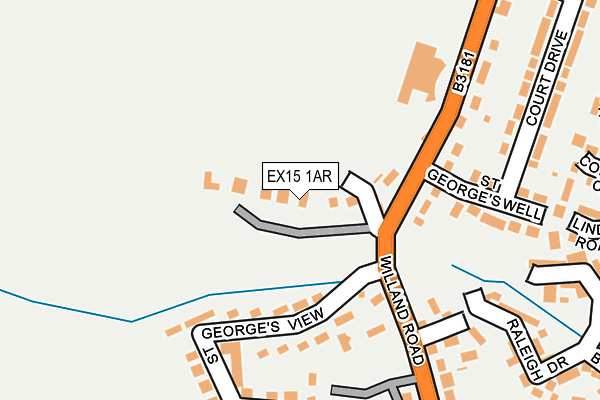 EX15 1AR map - OS OpenMap – Local (Ordnance Survey)