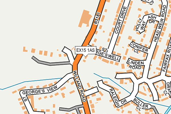 EX15 1AS map - OS OpenMap – Local (Ordnance Survey)