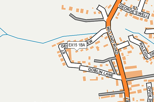 EX15 1BA map - OS OpenMap – Local (Ordnance Survey)