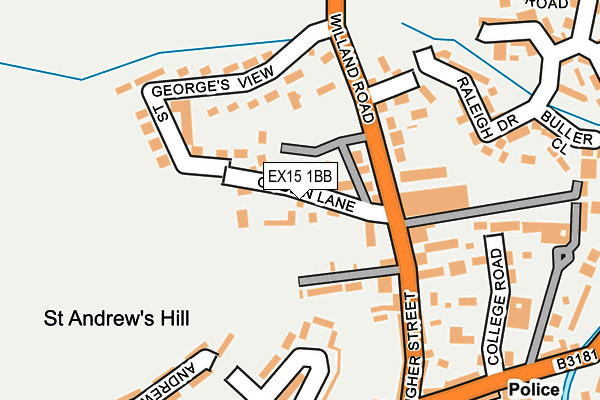 EX15 1BB map - OS OpenMap – Local (Ordnance Survey)