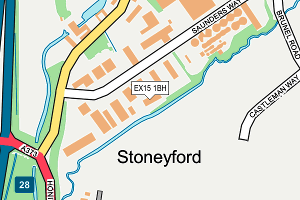 EX15 1BH map - OS OpenMap – Local (Ordnance Survey)