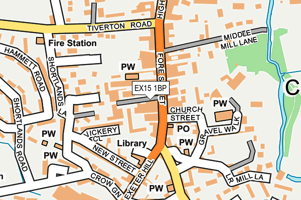 EX15 1BP map - OS OpenMap – Local (Ordnance Survey)