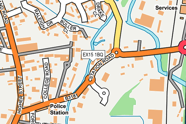 EX15 1BQ map - OS OpenMap – Local (Ordnance Survey)