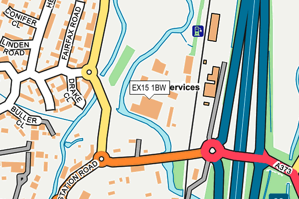 EX15 1BW map - OS OpenMap – Local (Ordnance Survey)