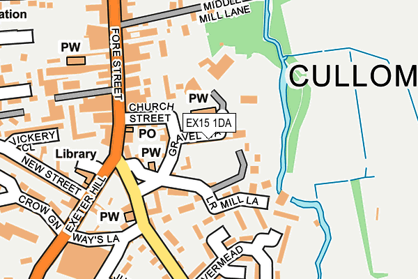 EX15 1DA map - OS OpenMap – Local (Ordnance Survey)