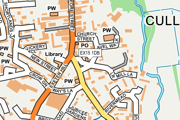 EX15 1DB map - OS OpenMap – Local (Ordnance Survey)