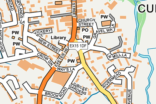 EX15 1DF map - OS OpenMap – Local (Ordnance Survey)