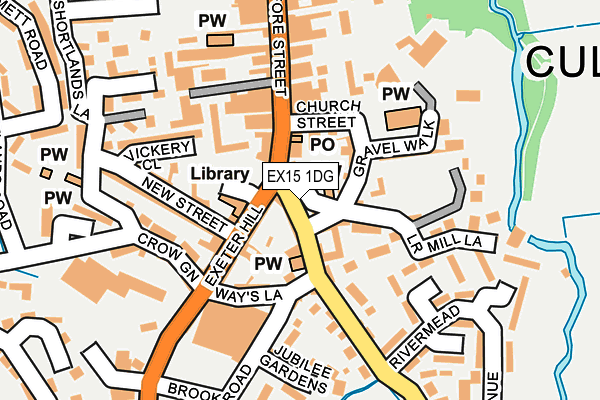 EX15 1DG map - OS OpenMap – Local (Ordnance Survey)