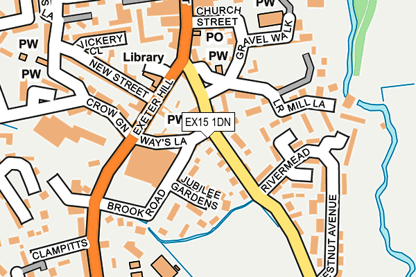 EX15 1DN map - OS OpenMap – Local (Ordnance Survey)