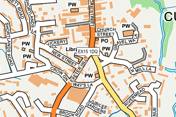 EX15 1DQ map - OS OpenMap – Local (Ordnance Survey)
