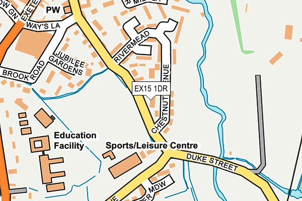 EX15 1DR map - OS OpenMap – Local (Ordnance Survey)