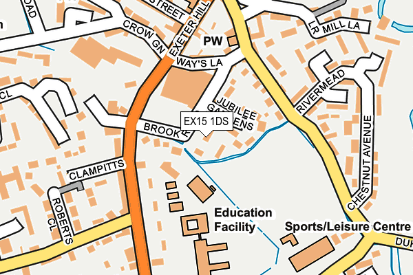 EX15 1DS map - OS OpenMap – Local (Ordnance Survey)