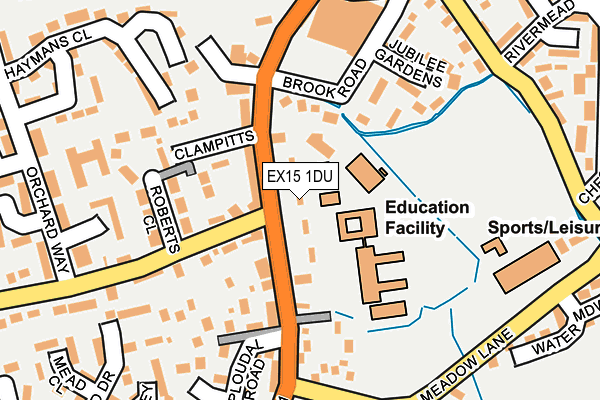 EX15 1DU map - OS OpenMap – Local (Ordnance Survey)