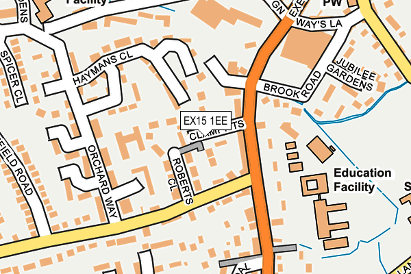 EX15 1EE map - OS OpenMap – Local (Ordnance Survey)