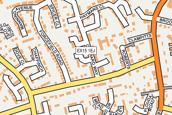 EX15 1EJ map - OS OpenMap – Local (Ordnance Survey)