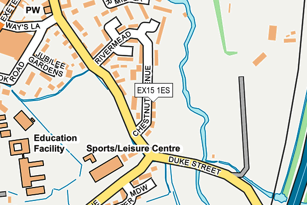 EX15 1ES map - OS OpenMap – Local (Ordnance Survey)