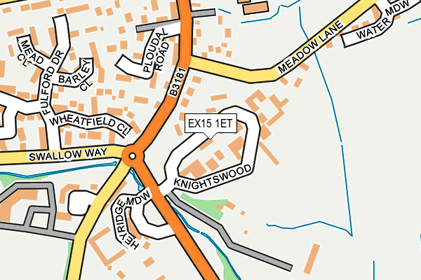 EX15 1ET map - OS OpenMap – Local (Ordnance Survey)