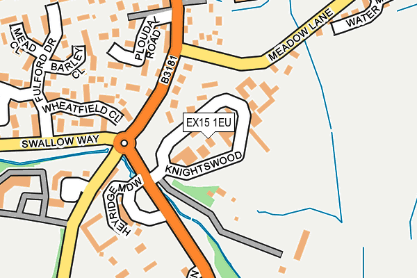 EX15 1EU map - OS OpenMap – Local (Ordnance Survey)