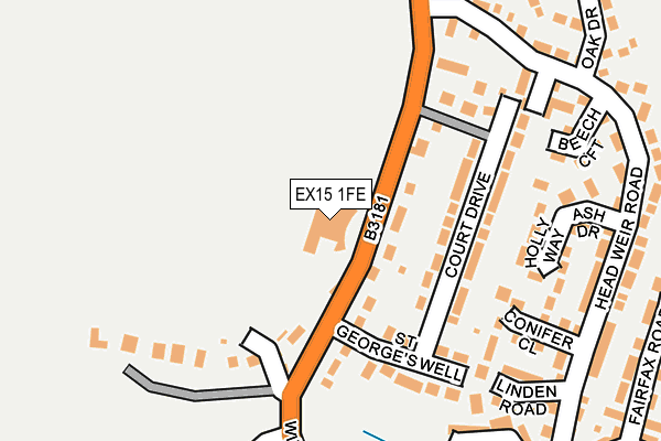 EX15 1FE map - OS OpenMap – Local (Ordnance Survey)