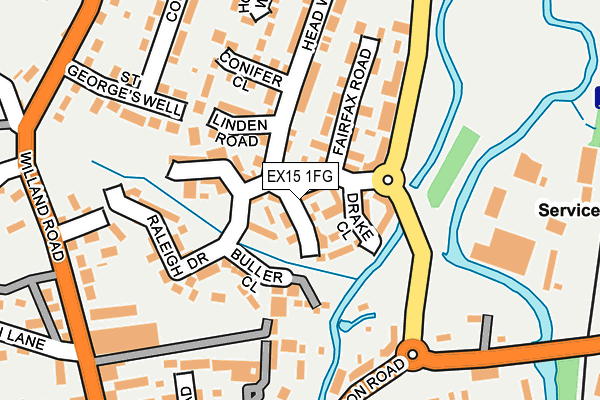 EX15 1FG map - OS OpenMap – Local (Ordnance Survey)