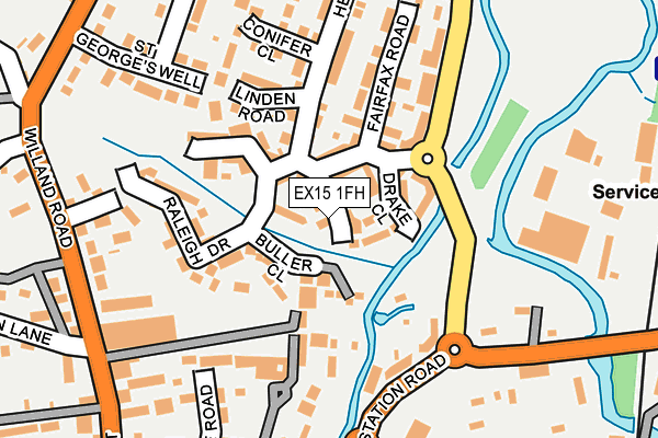 EX15 1FH map - OS OpenMap – Local (Ordnance Survey)