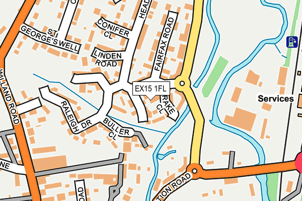 EX15 1FL map - OS OpenMap – Local (Ordnance Survey)