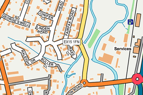 EX15 1FN map - OS OpenMap – Local (Ordnance Survey)