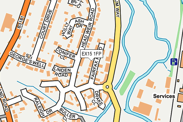 EX15 1FP map - OS OpenMap – Local (Ordnance Survey)