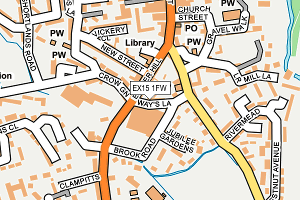 EX15 1FW map - OS OpenMap – Local (Ordnance Survey)