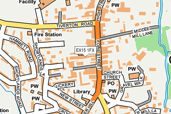 EX15 1FX map - OS OpenMap – Local (Ordnance Survey)