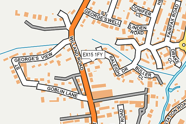 EX15 1FY map - OS OpenMap – Local (Ordnance Survey)