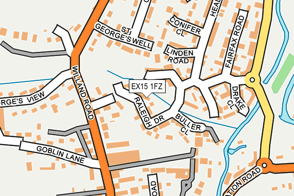 EX15 1FZ map - OS OpenMap – Local (Ordnance Survey)