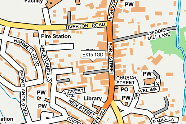 EX15 1GD map - OS OpenMap – Local (Ordnance Survey)