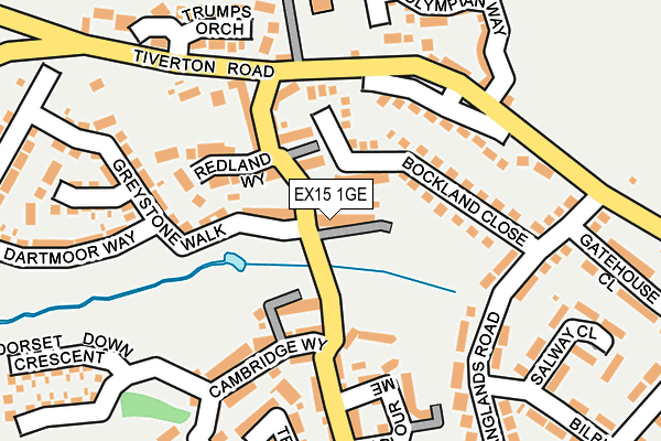 EX15 1GE map - OS OpenMap – Local (Ordnance Survey)