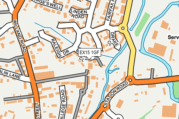 EX15 1GF map - OS OpenMap – Local (Ordnance Survey)